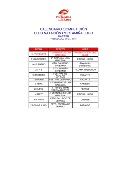 Calendario 2016/2017 - PortaMiñá - Club Natación
