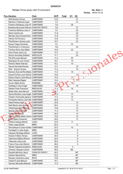 SCRATCH Torneo: Nombre Pos. Club Fecha: 2016-10