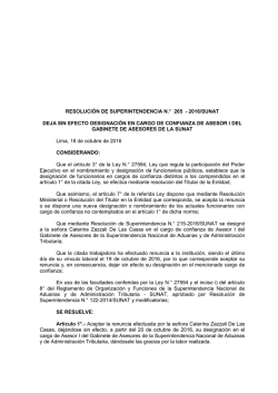 R. Superintendencia N&ordm; 265-2016