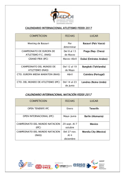 CALENDARIO INTERNACIONAL ATLETISMO FEDDI 2014