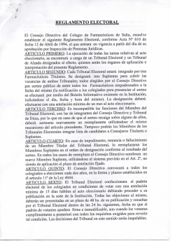 Reglamento Electoral - Colegio de Farmaceuticos de Salta