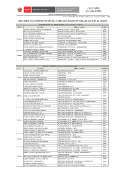 Directorio Telefónico - Dirección Desconcentrada de Cultura de Cusco
