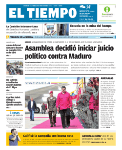 Asamblea decidi&oacute; iniciar juicio pol&iacute;tico contra Maduro