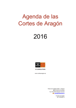 Agenda de las Cortes de Aragón