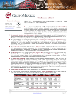 RESULTADOS Tercer Trimestre de 2016