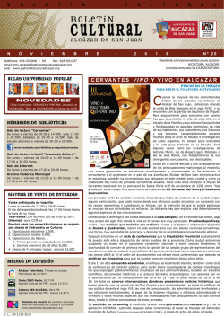 Agenda Cultural - Patronato Municipal de Cultura de Alcázar de San