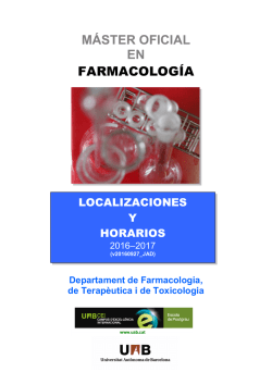 Horaris Màster en Farmacologia