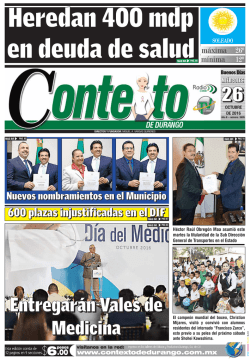 Entregarán Vales de Medicina - Periódico Contexto de Durango