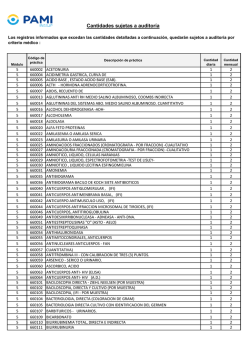 Cantidades sujetas a auditoría