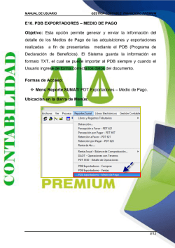 E10. PDB EXPORTADORES – MEDIO DE PAGO Objetivo