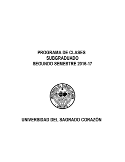 programa de clases subgraduado segundo semestre 2016
