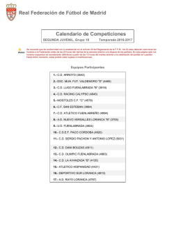 Calendario de Competición - Federación Fútbol de Madrid