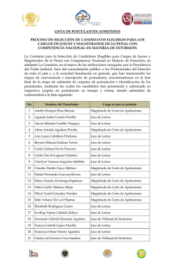 lista de postulantes admitidos proceso de selecci&oacute;n