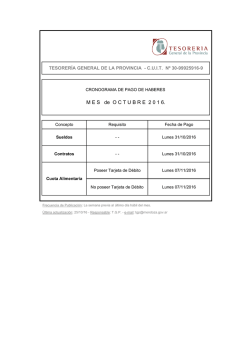 Fecha Pago Haberes - Tesorería General de la Provincia de Mendoza