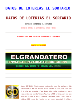 DATOS DE LOTERIAS EL SORTARIO