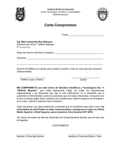 Carta compromiso - CECyT 11 - Instituto Politécnico Nacional