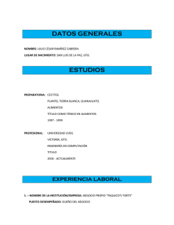 datos generales estudios - Municipio de Victoria, Gto.