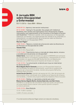 II Jornada BBK sobre Discapacidad y Enfermedad