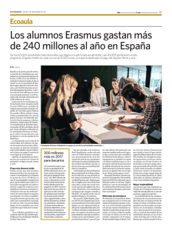 Los alumnos Erasmus gastan más de 240 millones al año en España