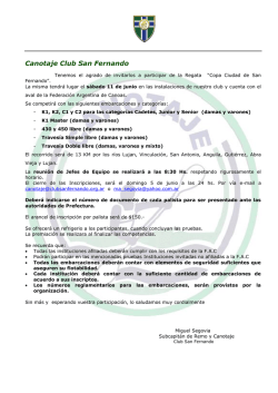 Invitación - Federación Argentina de Canoas