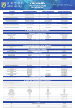 calendario lectivo 2017 - Universidad La Gran Colombia