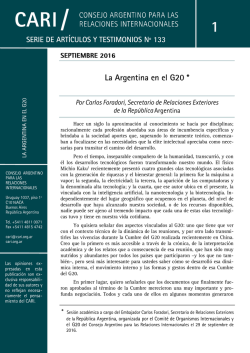 La Argentina en el G20 - Consejo Argentino para las Relaciones