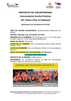 Planificación - El voluntariado deportivo en Valencia