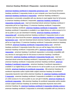 American Headway Workbook 2 Respuestas