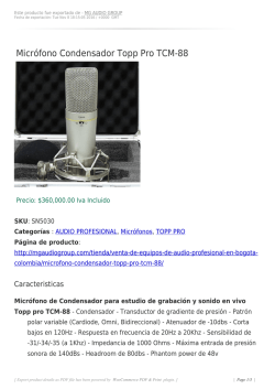 Micrófono Condensador Topp Pro TCM-88