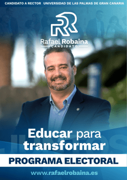 Rafael Robaina - Candidato a Rector ULPGC | Programa oficial