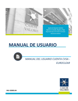 Manual del Usuario Cuenta CVSA - Euroclear