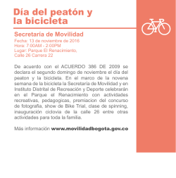 Dia del peaton y la bicicleta - Secretaría Distrital de Movilidad