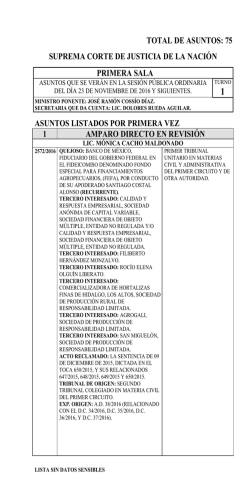 asuntos listados por primera vez 1 amparo directo en revisi&oacute;n