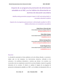 Impacto de un programa de promoción de alimentación saludable