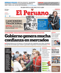 Gobierno genera mucha confianza en mercados - Peruana