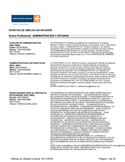 OFERTAS DE EMPLEO EN DIFUSIÓN Sector Profesional