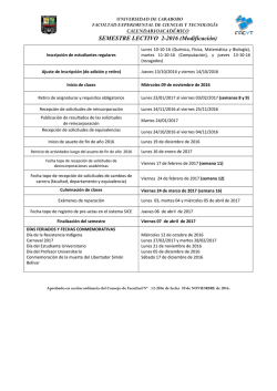 Calendario Académico de FACYT - Facultad Experimental de