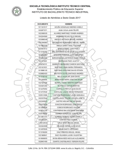 Listado de Admitidos Sexto Grado 2017