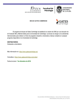 BECAS GATES CAMBRIDGE El programa de becas de Gates