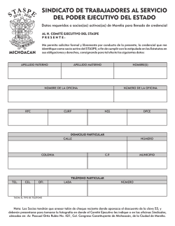 Formato para la solicitud de credencial del STASPE (Morelia)