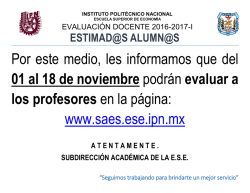 Evaluación Docente - SAES - Instituto Politécnico Nacional