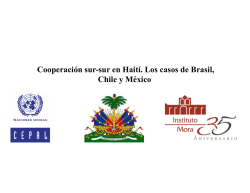 Cooperación sur-sur en Haití. Los casos de Brasil, Chile y México
