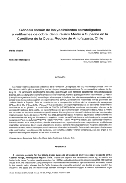 Genesis comun de los yacimientos estratoligados y vetiformes de