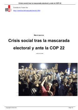Crisis social tras la mascarada electoral y ante la COP 22