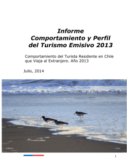Informe Comportamiento y Perfil del Turismo Emisivo 2013
