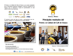 Principales resultados del - Premio a la Calidad del Café de Oaxaca