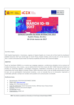 SXSW INTERACTIVE 2017 PDF - ICEX España Exportación e