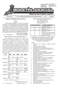 BOLETÍN JUDICIAL N° 219 de la fecha 15 11 2016