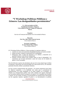 “V Workshop Políticas Públicas y Género: Las desigualdades