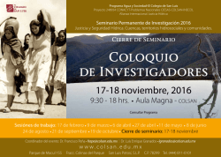 Coloquio de Investigadores - El Colegio de San Luis, AC